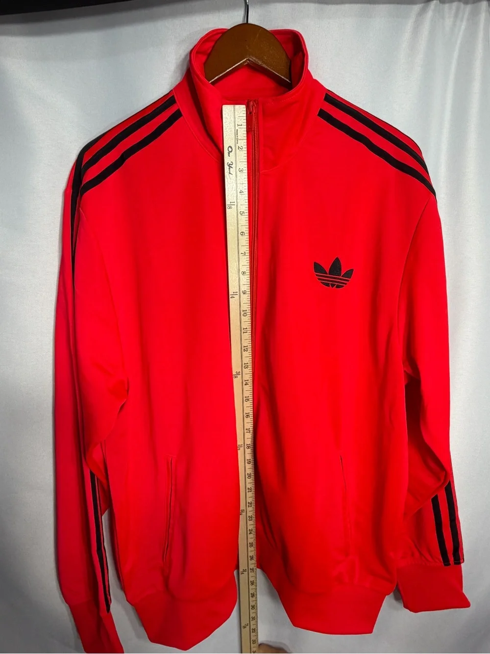 adidas Firebird TT Track Jacket in Bright Red with Black Trefoil